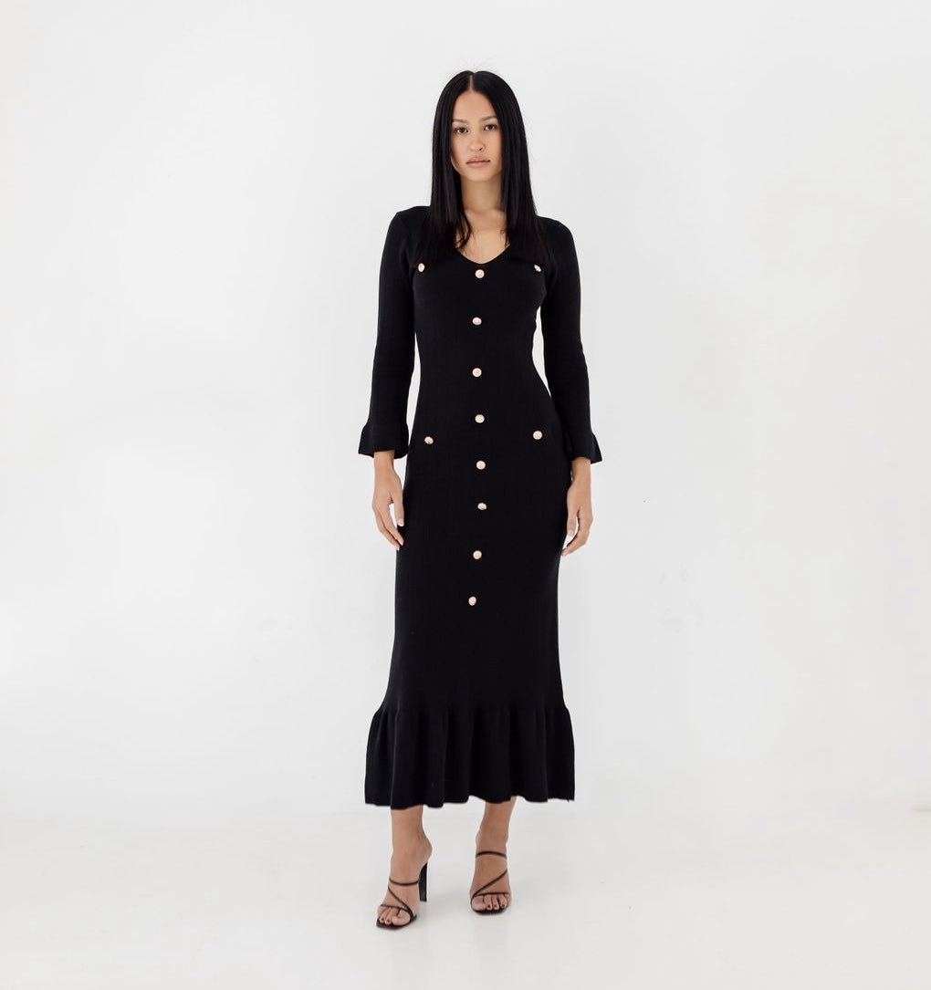 Knit Maxi Dress - Black