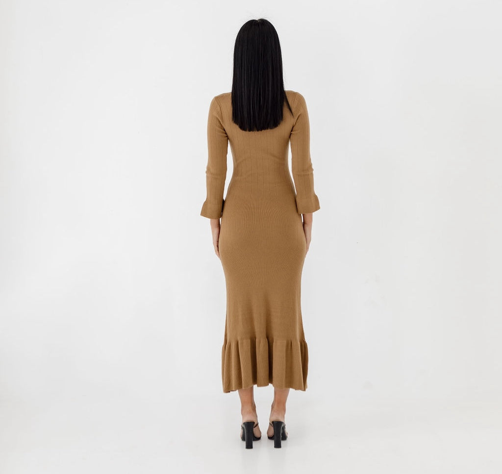 Knit Maxi Dress - Tan